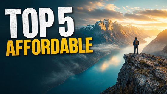 Thumbnail made with Picked Design for a travel channel: top 5 affordable countries
