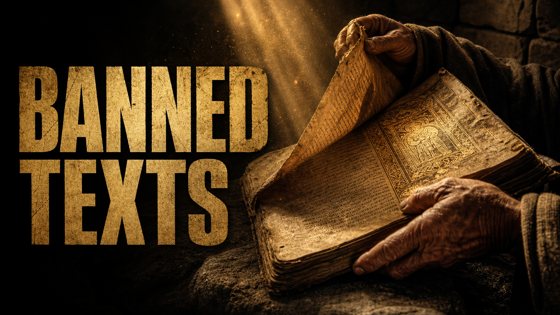 Thumbnail made with Picked Design for a faith channel: banned texts cut from the Bible